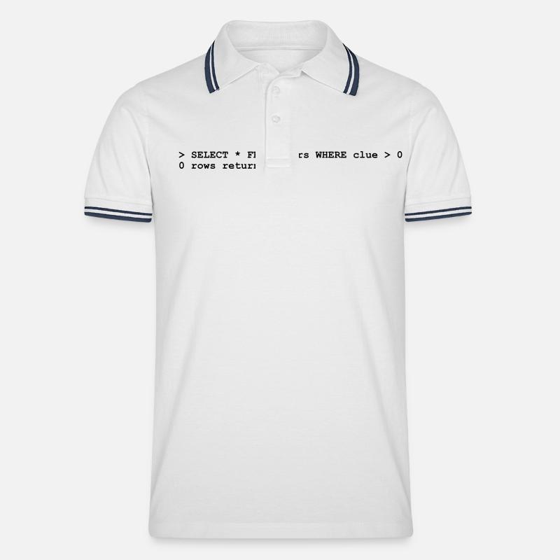 NERD HUMOR: Ahnungslosigkeit! - Männer Tipped Poloshirt - Weiß/Navy
