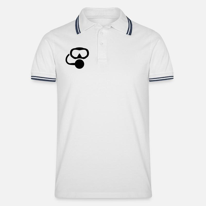Scuba Diving Logo - Men's Tipped Polo Shirt - white/navy
