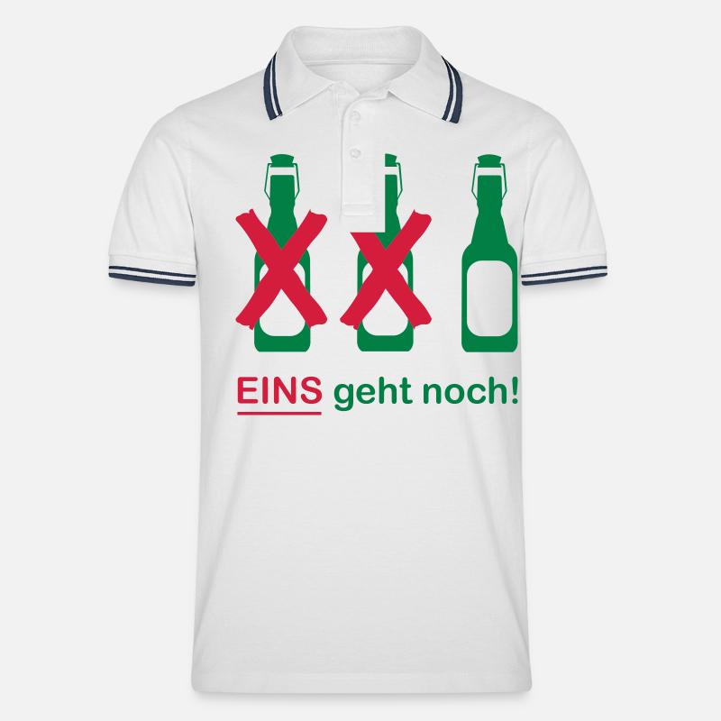 EINS GEHT NOCH - Männer Tipped Poloshirt - Weiß/Navy