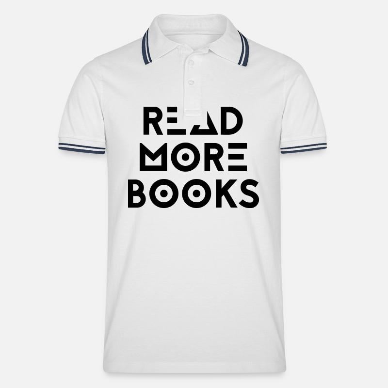 READ MORE BOOKS - Männer Tipped Poloshirt - Weiß/Navy