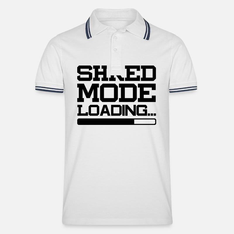 SHRED MODE LOADING - Männer Tipped Poloshirt - Weiß/Navy