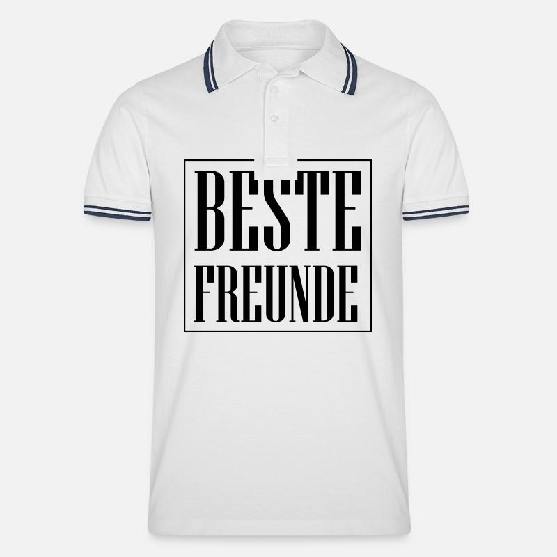 Beste Freunde Freundschaft - Männer Tipped Poloshirt - Weiß/Navy