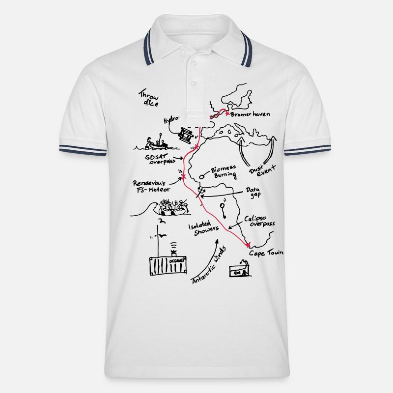 Polarstern Cruiseplot - Männer Tipped Poloshirt - Weiß/Navy