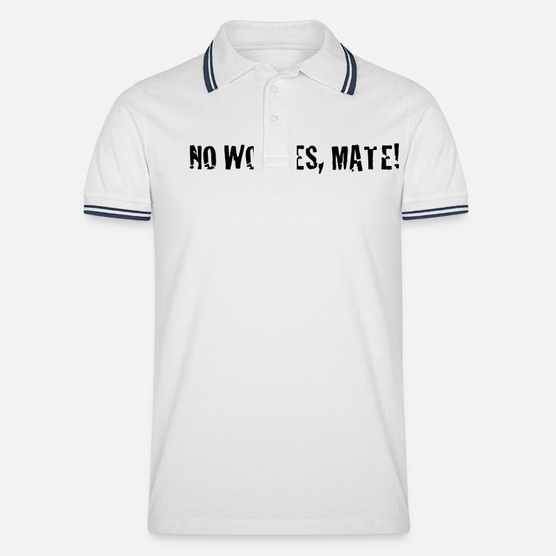 no worries mate ! - Männer Tipped Poloshirt - Weiß/Navy