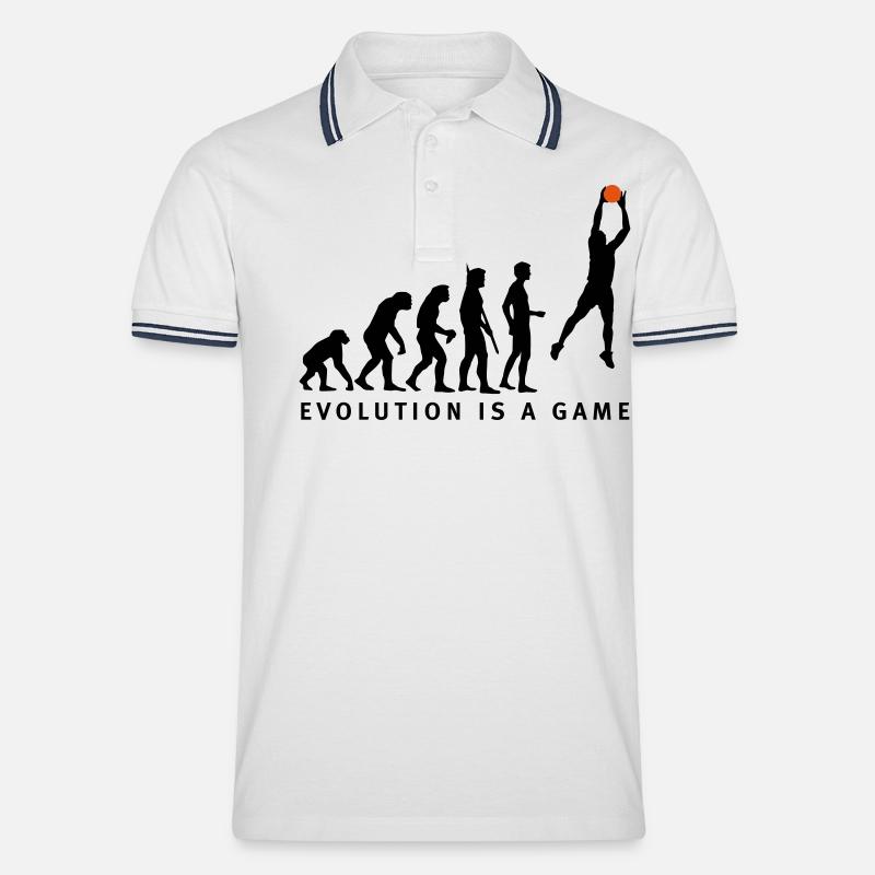 evolution_basketball_062011_b_2c - Männer Tipped Poloshirt - Weiß/Navy