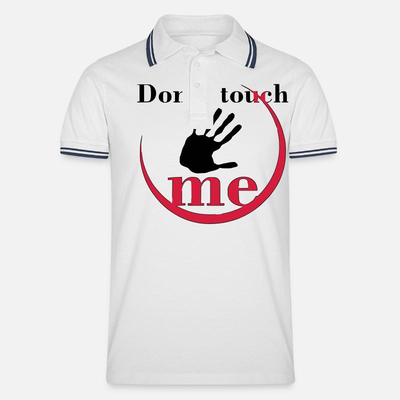 Don´t touch me - Männer Tipped Poloshirt - Weiß/Navy