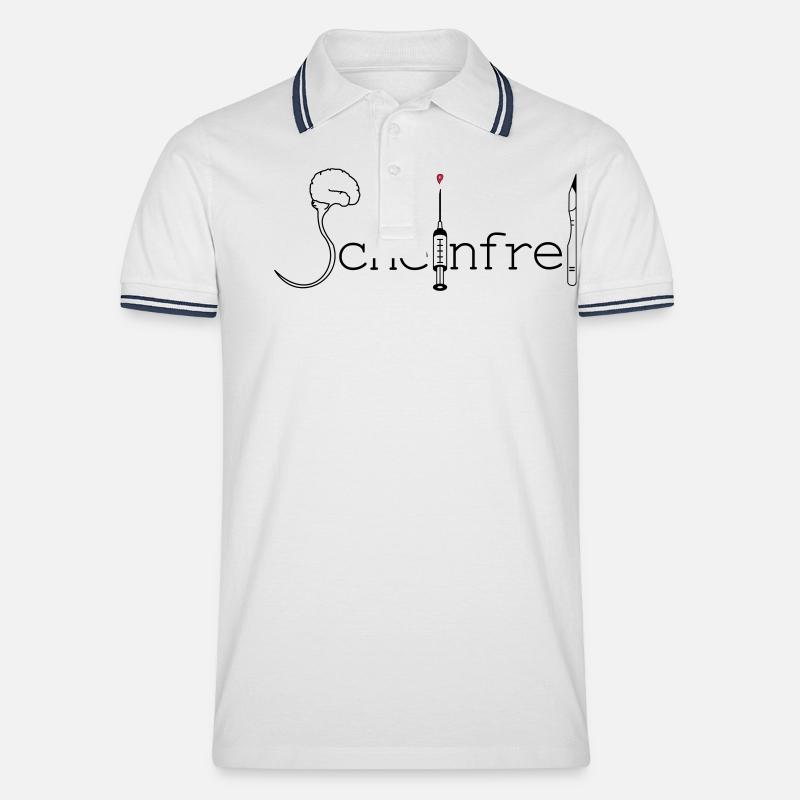 Scheinfrei - Männer Tipped Poloshirt - Weiß/Navy