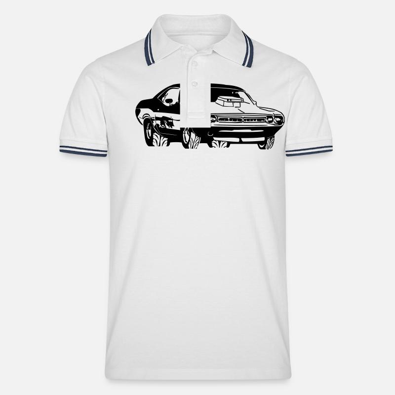 Challenger - Männer Tipped Poloshirt - Weiß/Navy