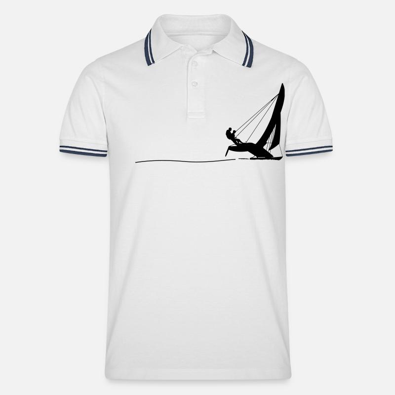 Hobie Cat Sailing - Männer Tipped Poloshirt - Weiß/Navy