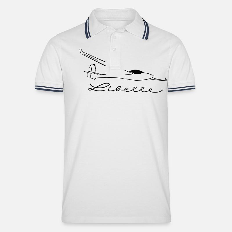 libelle_winglets_ohne_fah - Männer Tipped Poloshirt - Weiß/Navy