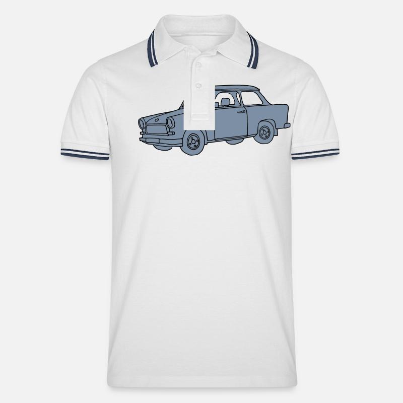  2 - Männer Tipped Poloshirt - Weiß/Navy