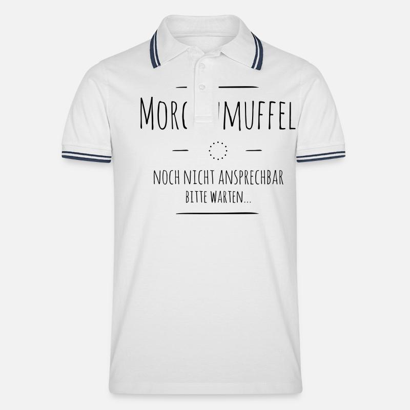 Morgenmuffel - Männer Tipped Poloshirt - Weiß/Navy