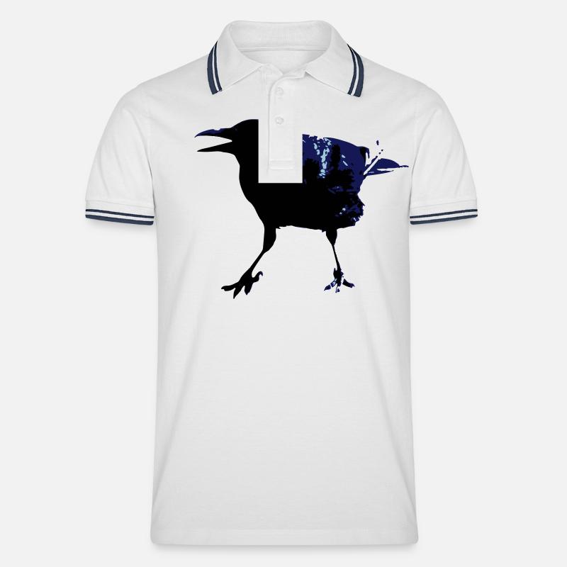Rabe - Männer Tipped Poloshirt - Weiß/Navy