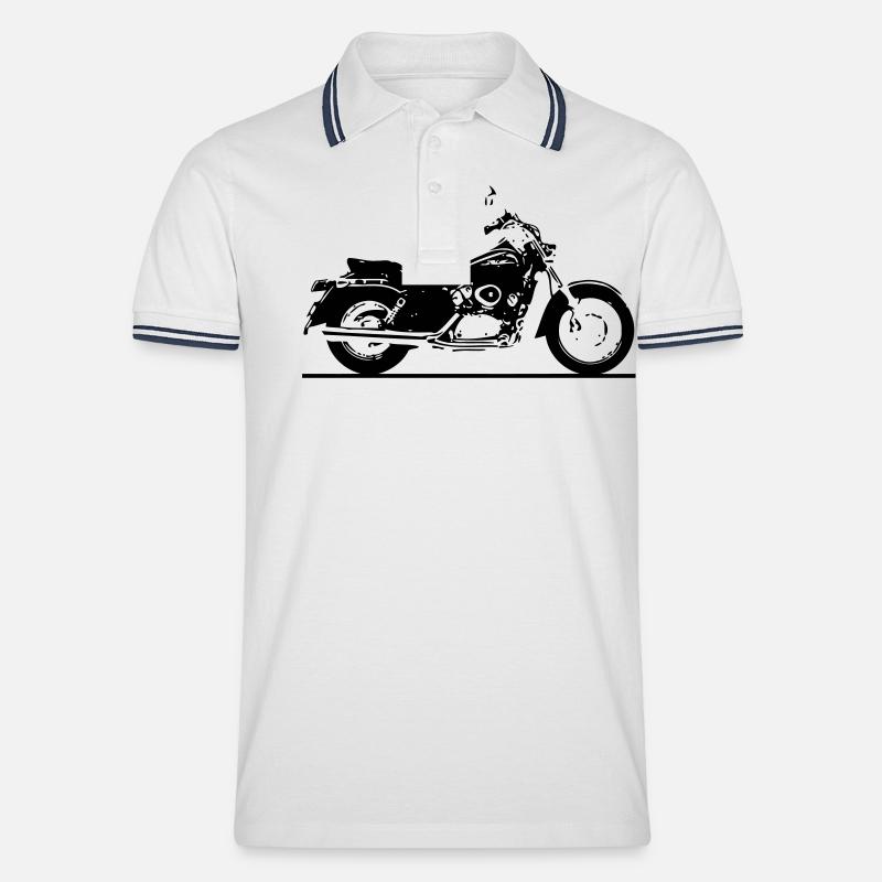 Chopper - Männer Tipped Poloshirt - Weiß/Navy