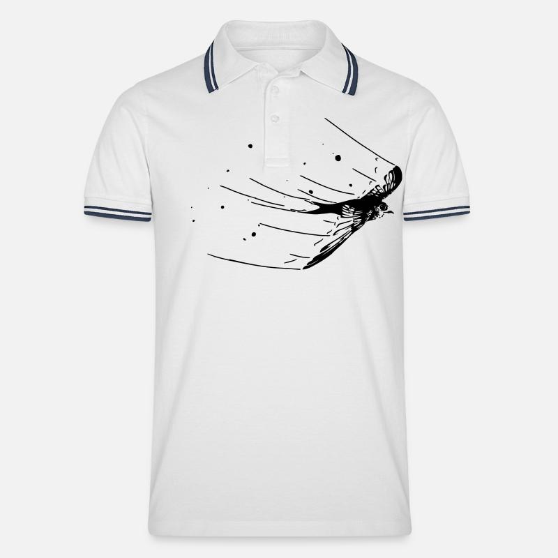 Mauersegler - Männer Tipped Poloshirt - Weiß/Navy