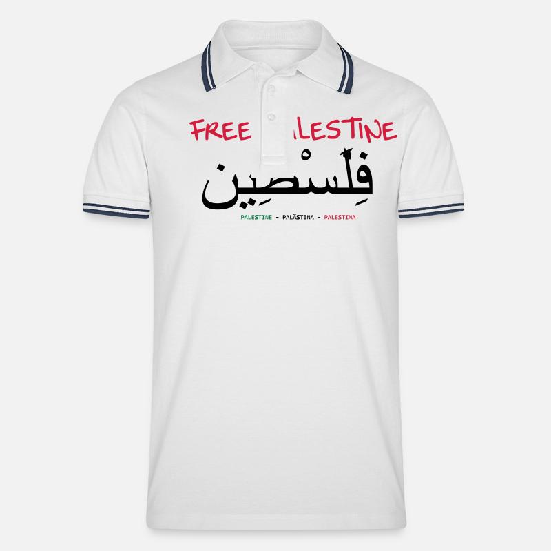 palestine - Polo tipped Homme - blanc/marine