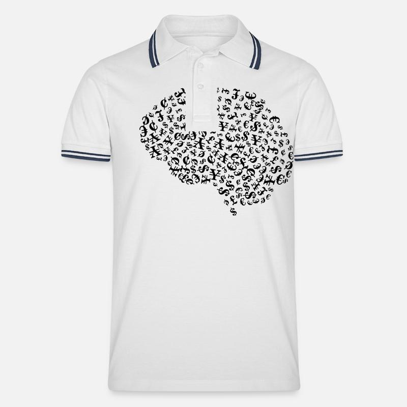 Gier - Männer Tipped Poloshirt - Weiß/Navy