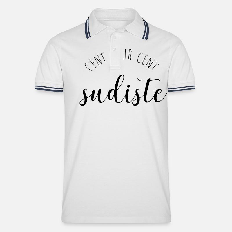 CENT POUR CENT SUDISTE - Polo tipped Homme - blanc/marine