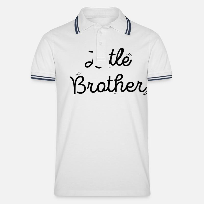 kleiner Borther - Männer Tipped Poloshirt - Weiß/Navy