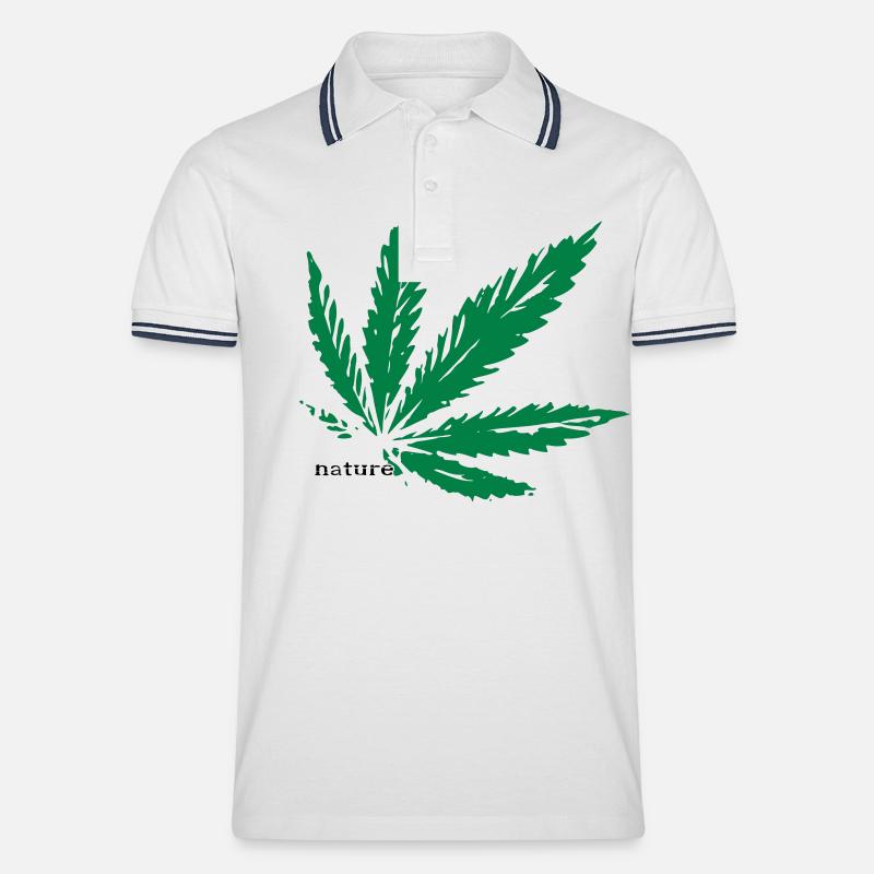 Hemp Nature - Männer Tipped Poloshirt - Weiß/Navy
