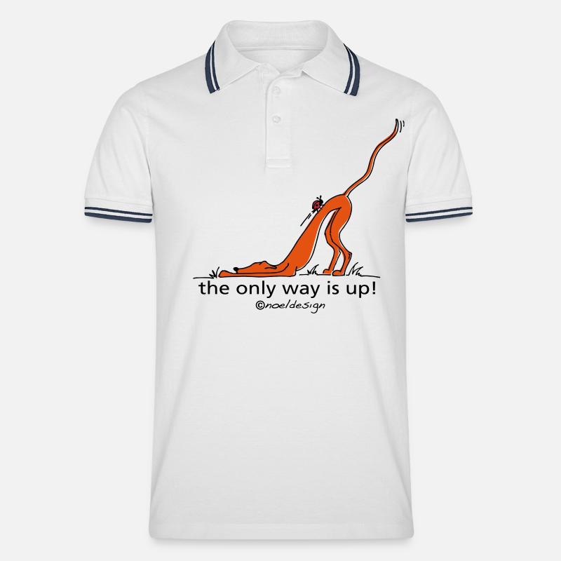 the_only_way_is_up - Männer Tipped Poloshirt - Weiß/Navy