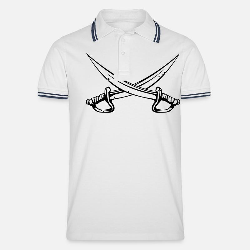 Säbel - Männer Tipped Poloshirt - Weiß/Navy