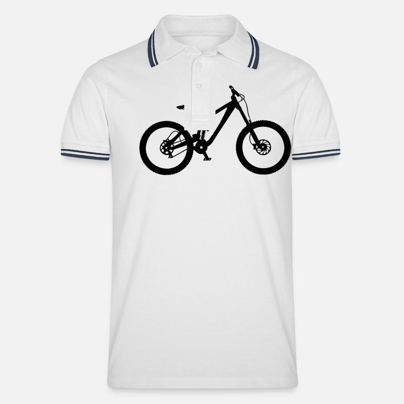 downhill - Männer Tipped Poloshirt - Weiß/Navy