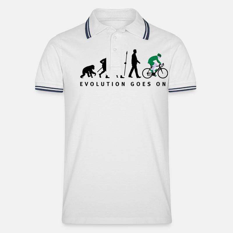 evolution_radfahrer_052012_d_3c - Men's Tipped Polo Shirt - white/navy