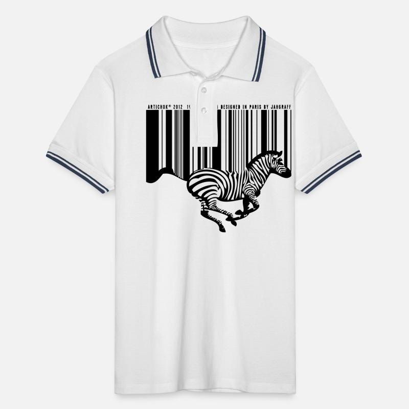 ZEBRA BARCODE Men's Tipped Polo Shirt