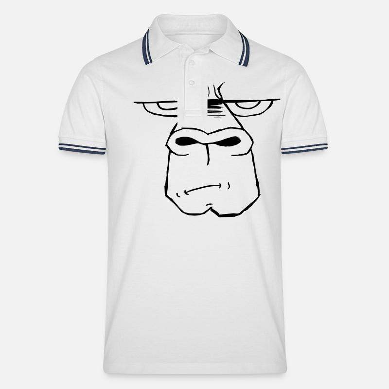 Ape - Männer Tipped Poloshirt - Weiß/Navy