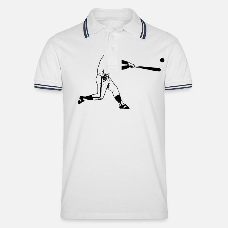baseballer - Männer Tipped Poloshirt - Weiß/Navy
