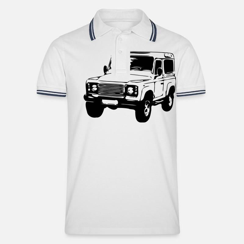 Defender 2 - Männer Tipped Poloshirt - Weiß/Navy