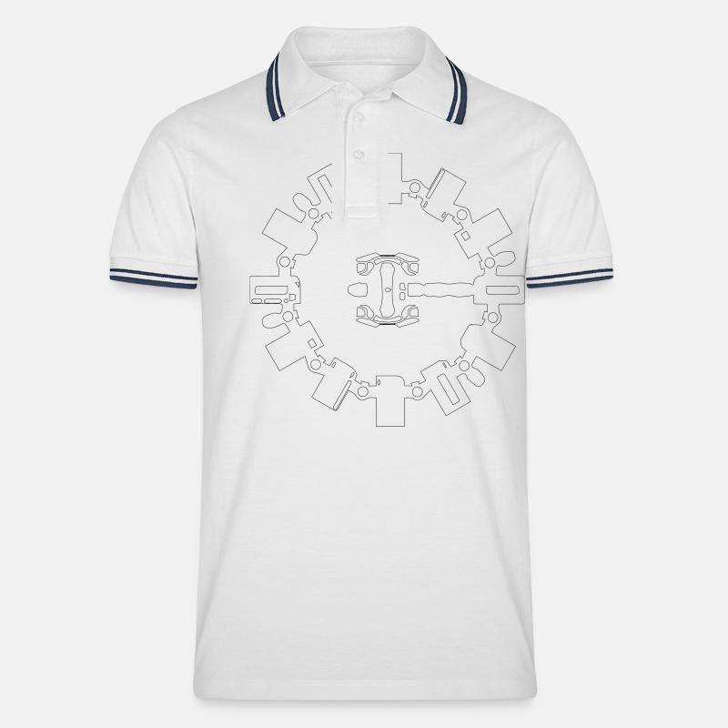 Interstellar_Endurance - Männer Tipped Poloshirt - Weiß/Navy
