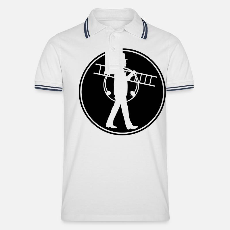 schornsteinfeger_012015_b_2c - Männer Tipped Poloshirt - Weiß/Navy
