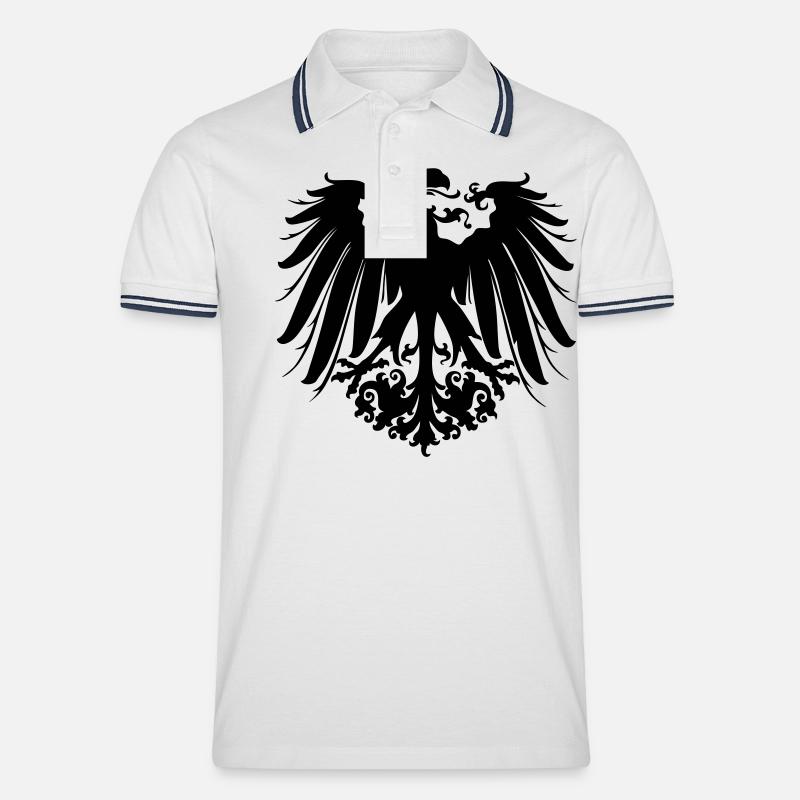 Adler - Männer Tipped Poloshirt - Weiß/Navy