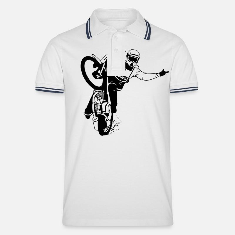 Speedway - Männer Tipped Poloshirt - Weiß/Navy