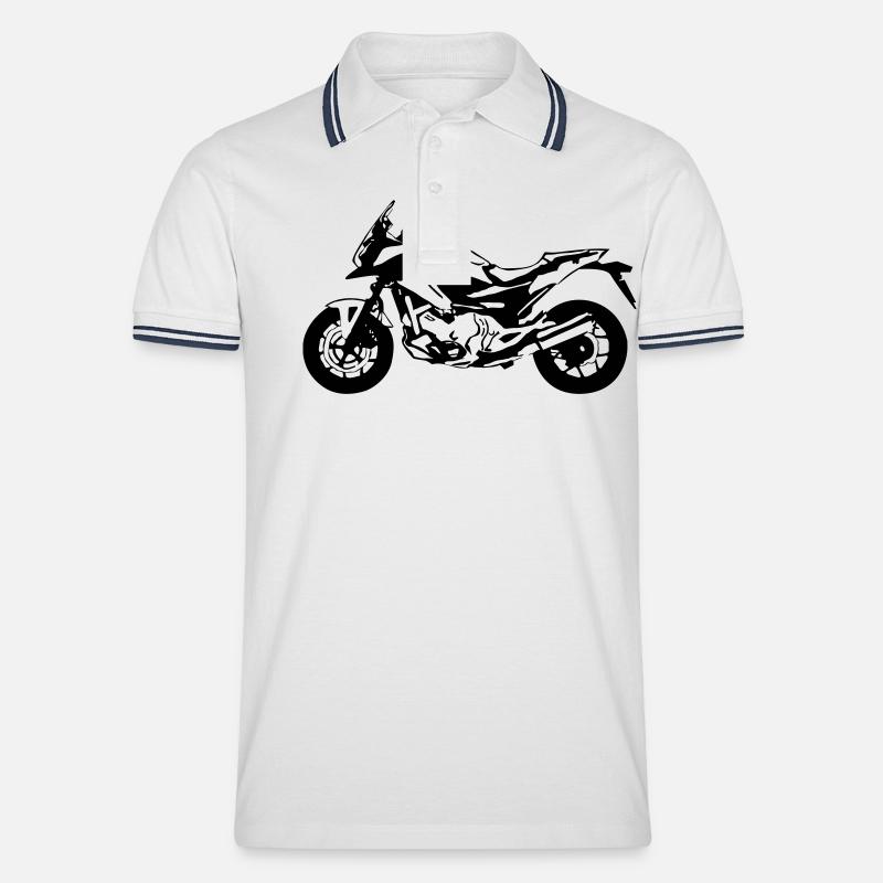 motorrad Allrounder - Männer Tipped Poloshirt - Weiß/Navy