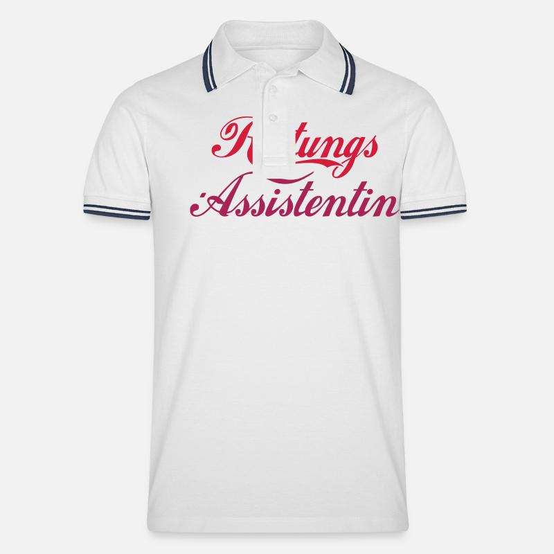 Rettungs-Assistentin mittig - Männer Tipped Poloshirt - Weiß/Navy