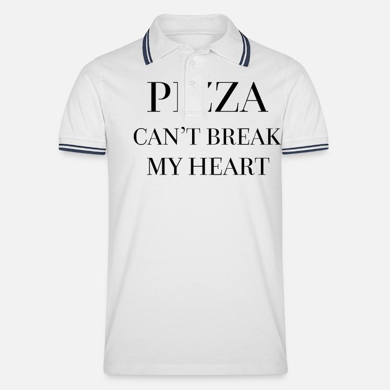 Pizza - Männer Tipped Poloshirt - Weiß/Navy