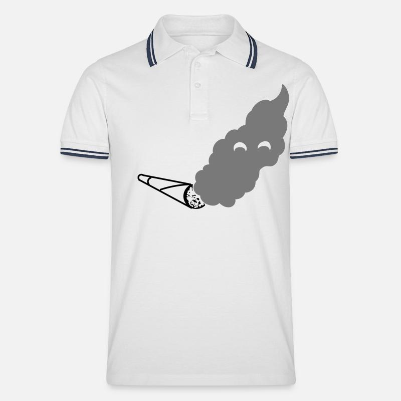 Joint - Männer Tipped Poloshirt - Weiß/Navy