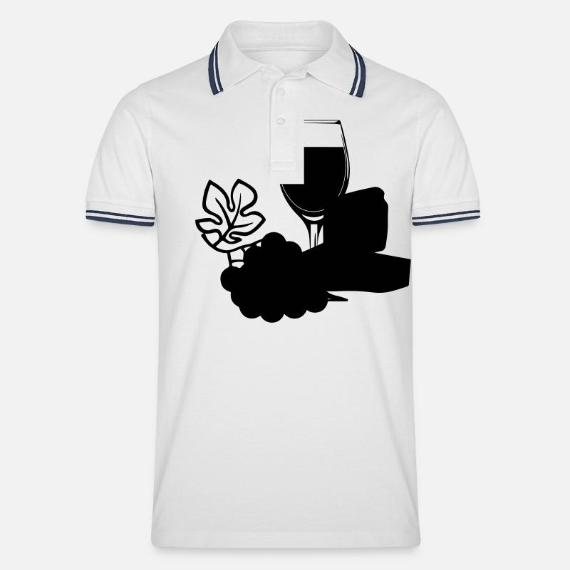 Wine grapes - Men's Tipped Polo Shirt - white/navy