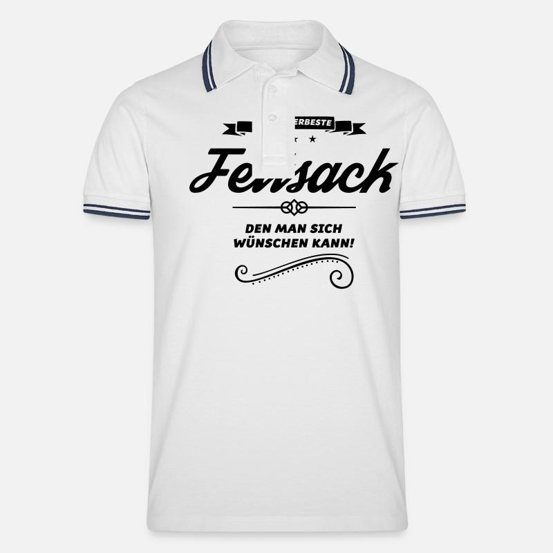 fettsack allerbeste design - Männer Tipped Poloshirt - Weiß/Navy