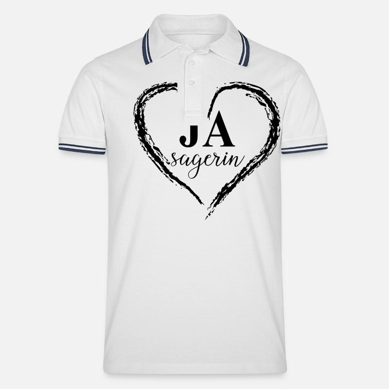 ja_sagerin_heart - Männer Tipped Poloshirt - Weiß/Navy