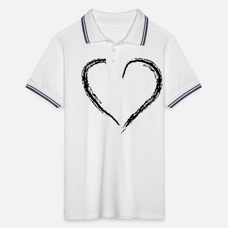 heart Männer Tipped Poloshirt