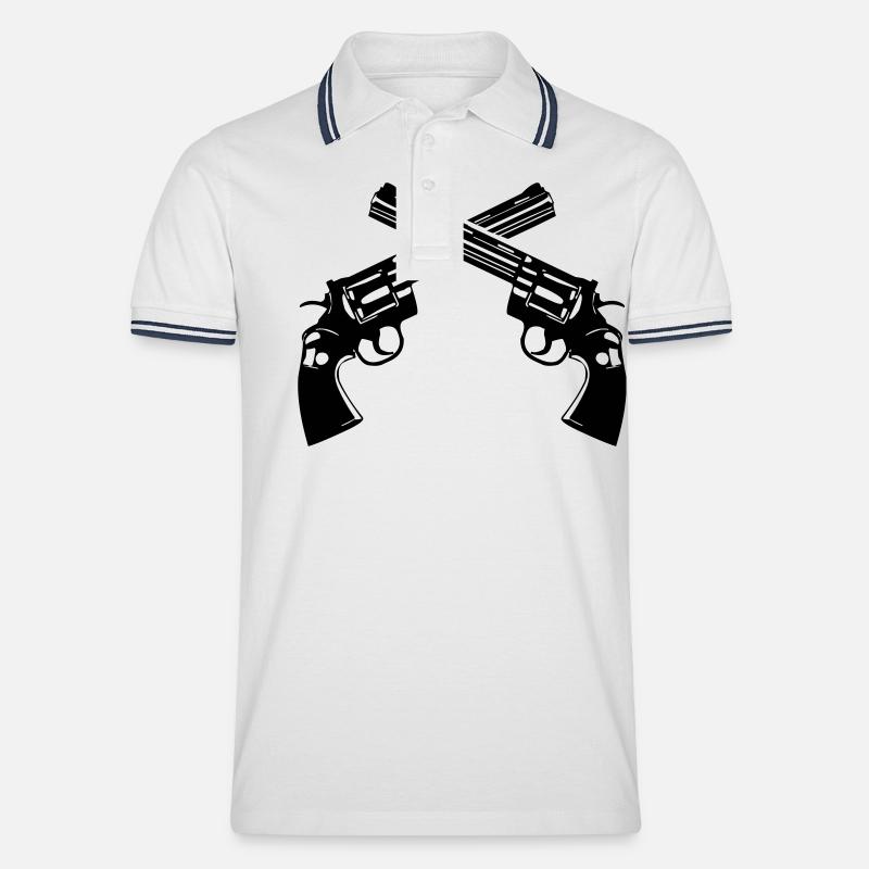 waffen - Männer Tipped Poloshirt - Weiß/Navy