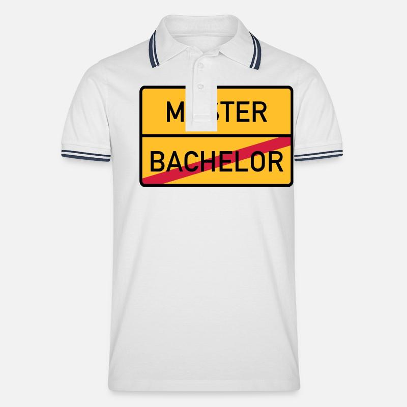 master - Männer Tipped Poloshirt - Weiß/Navy