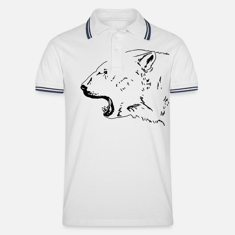 Eisbär - Männer Tipped Poloshirt - Weiß/Navy