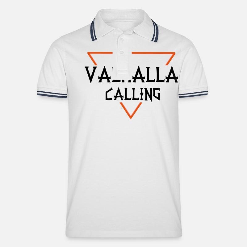 Valhalla Calling (Final Logo) - Polo tipped Homme - blanc/marine