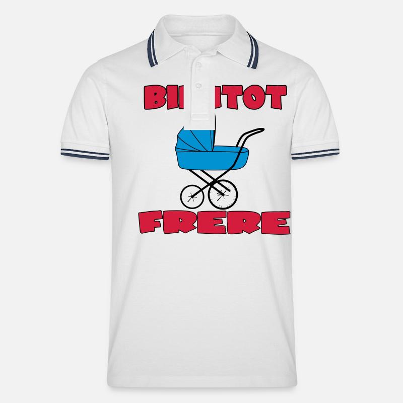 BALD BRÜDER - Männer Tipped Poloshirt - Weiß/Navy