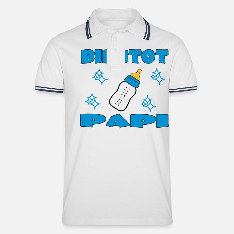 BALD OPA - Männer Tipped Poloshirt - Weiß/Navy